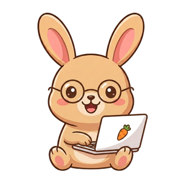 Bunny with a laptop